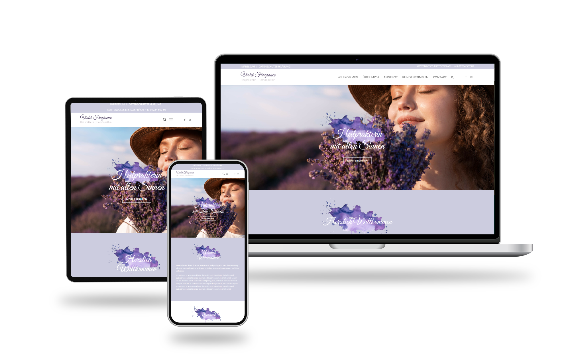 Webdesign für Coaches - Template Violet Fragrance
